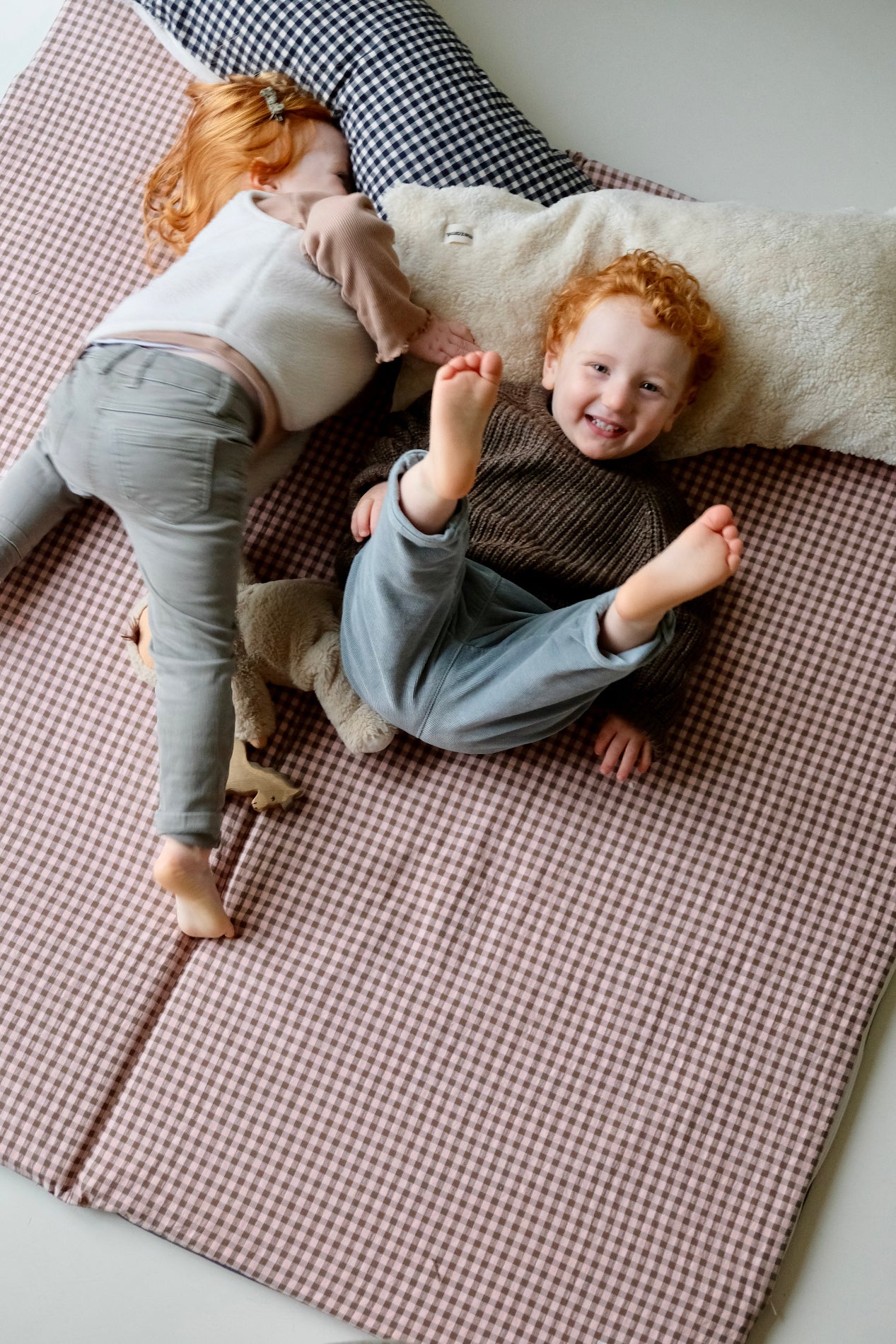 Le tapis de vie vichy Rhubarbe