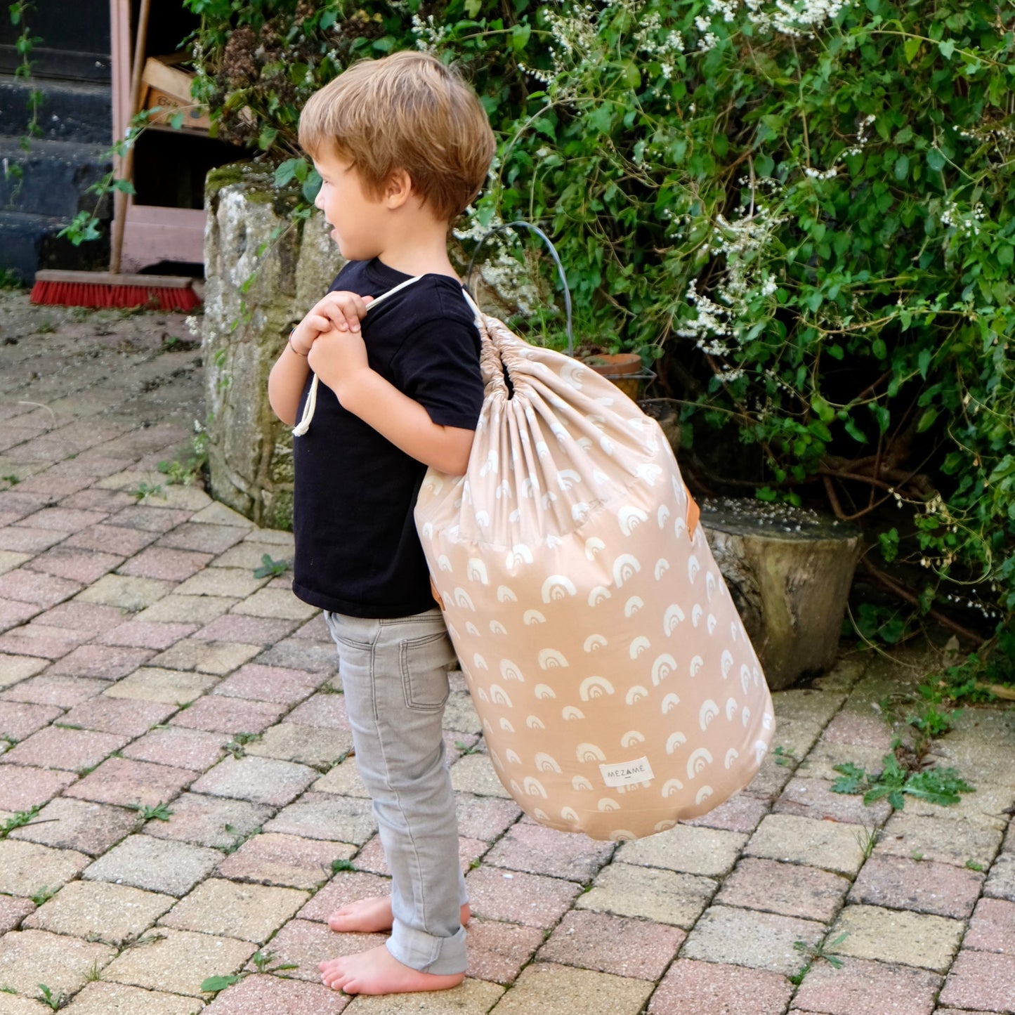 panier arce en ciel rangement