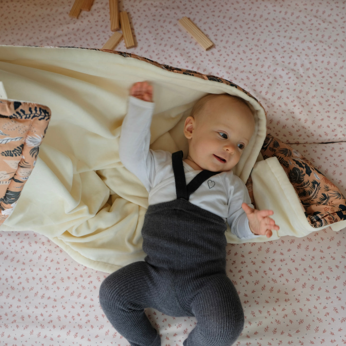 couverture bebe enfant douillette coloris saumon ropico