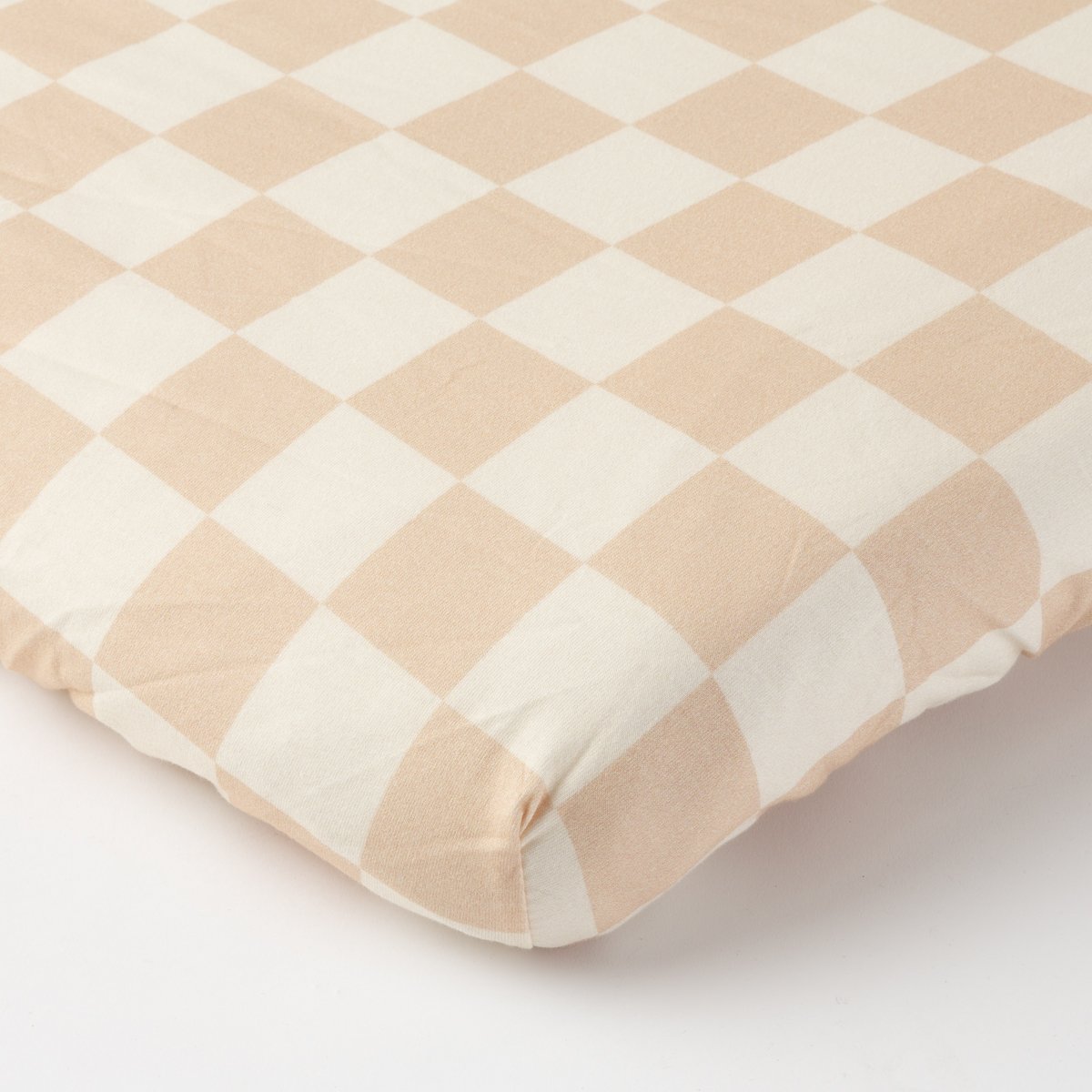 housse matelas à langer  jersey tout doux imprimé damier rose