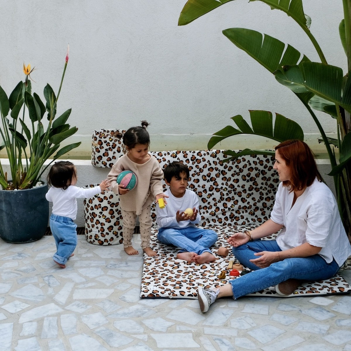 housse tapis de motricite imprimé léopard