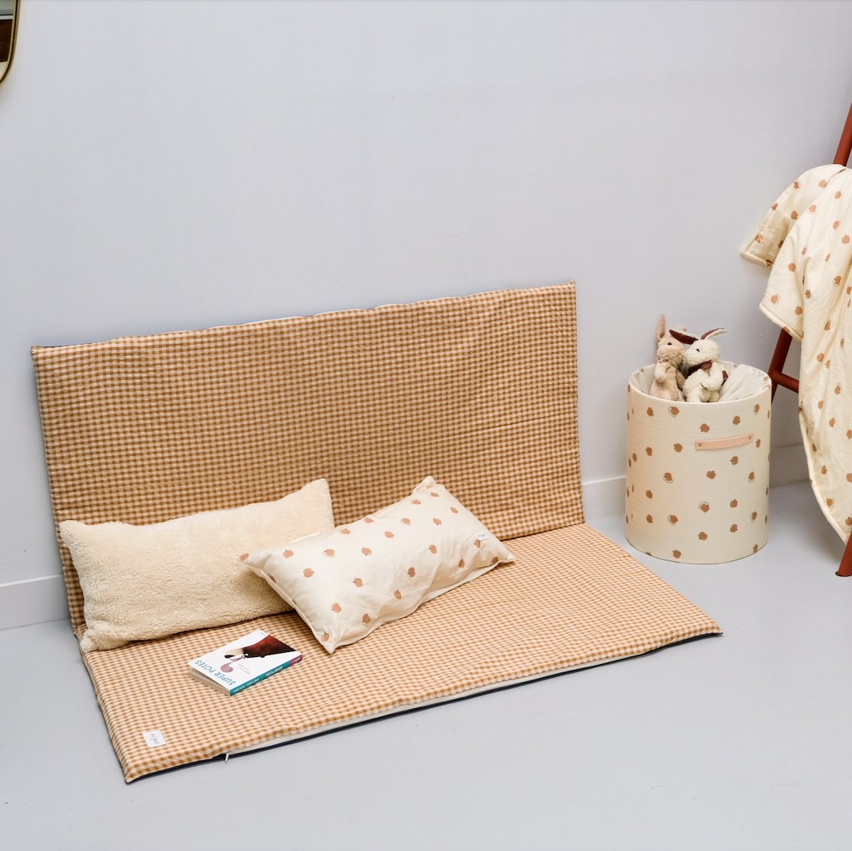 housse de tapis d eveil bebe enfant vichy colori caramel
