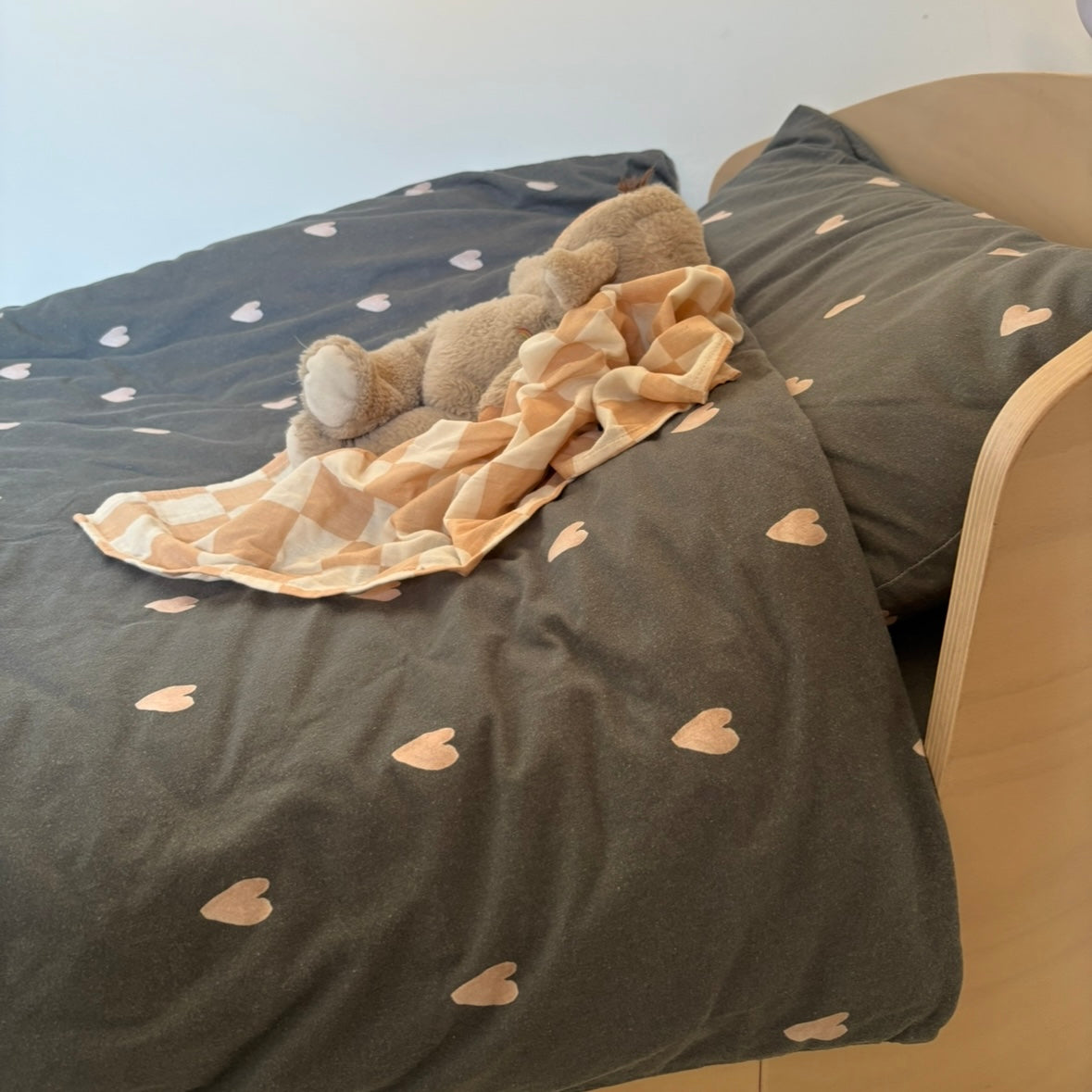 lange gaze de coton doudou damier  rose