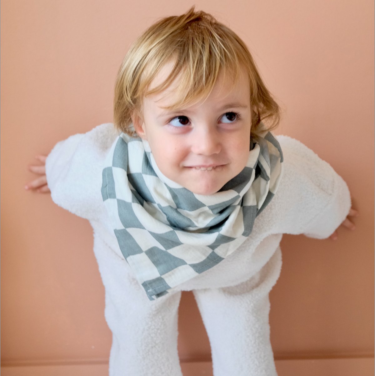 lange gaze de coton maternité cadeau de naissance imprimé damier vert