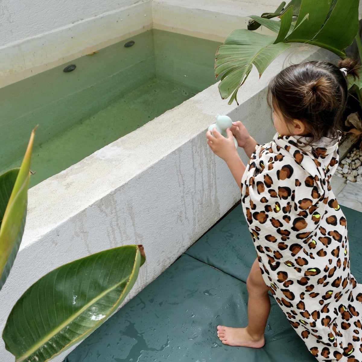 maxi lange gaze de coton motif lopard