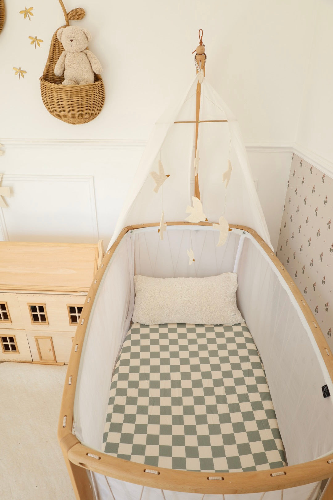 Celadon Checkered Fitted Sheet