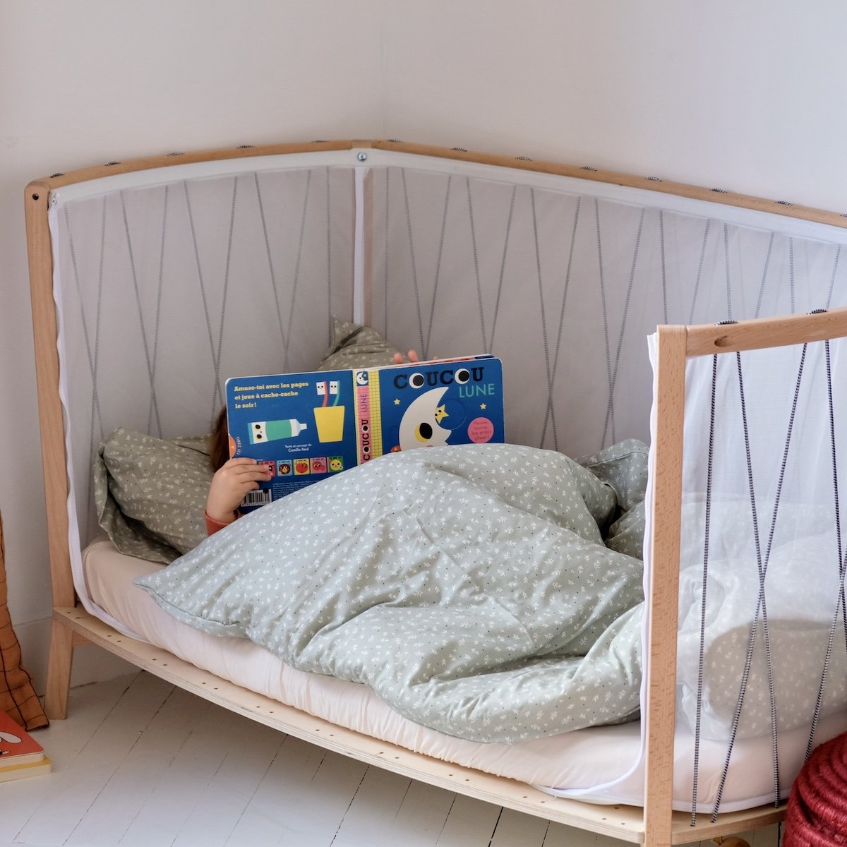 linge de lit bébé enfant en jersey tout doux coloris saugeUGE