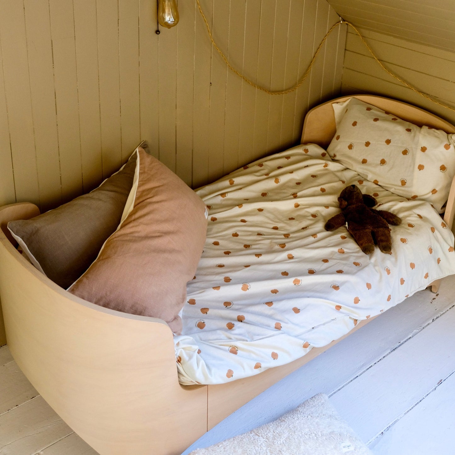 parure linge de lit enfant bébé tout doux imprimé pomme
