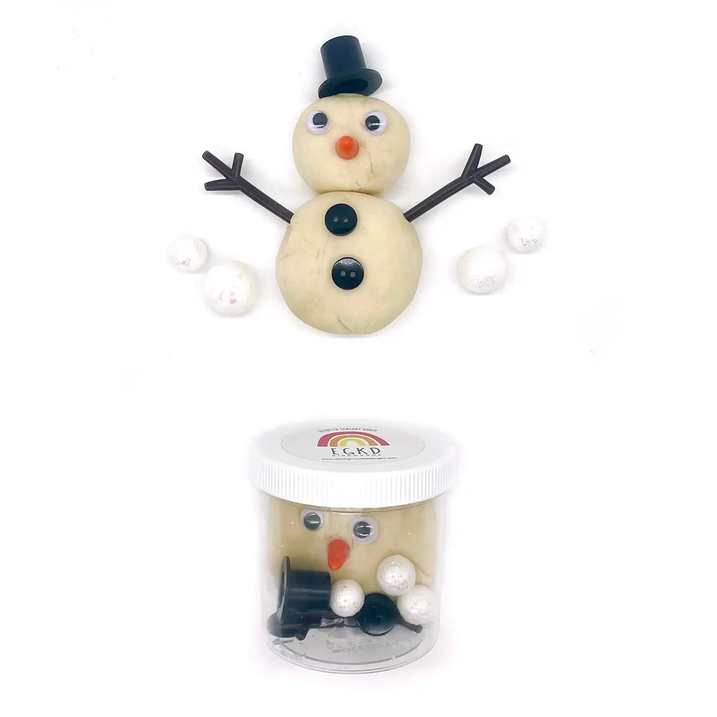 Mini kit sensoriel de pâte à modeler Bonhomme de neige