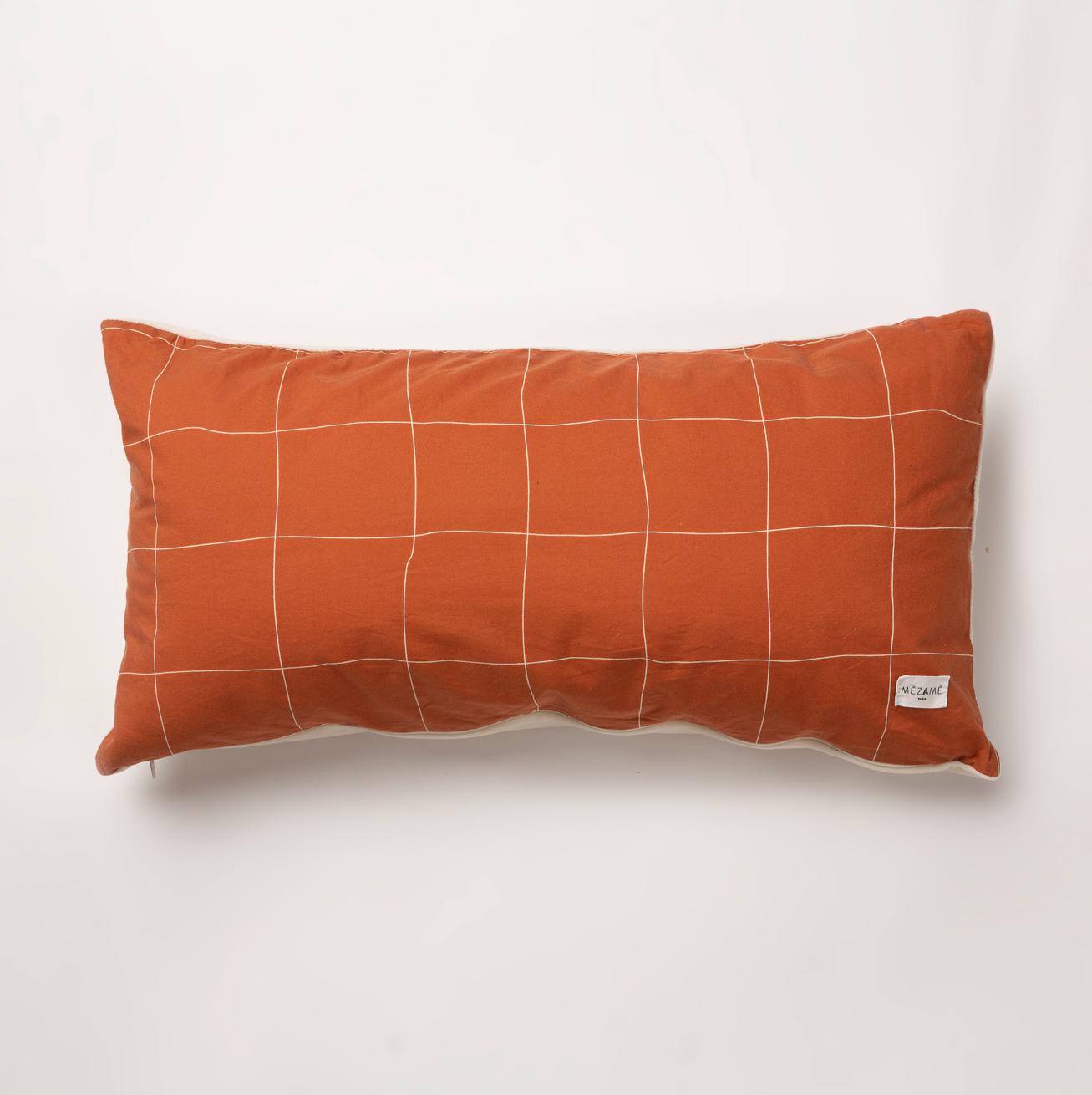 🔴 La housse coussin +One Grid Terracotta / GROS BOBO