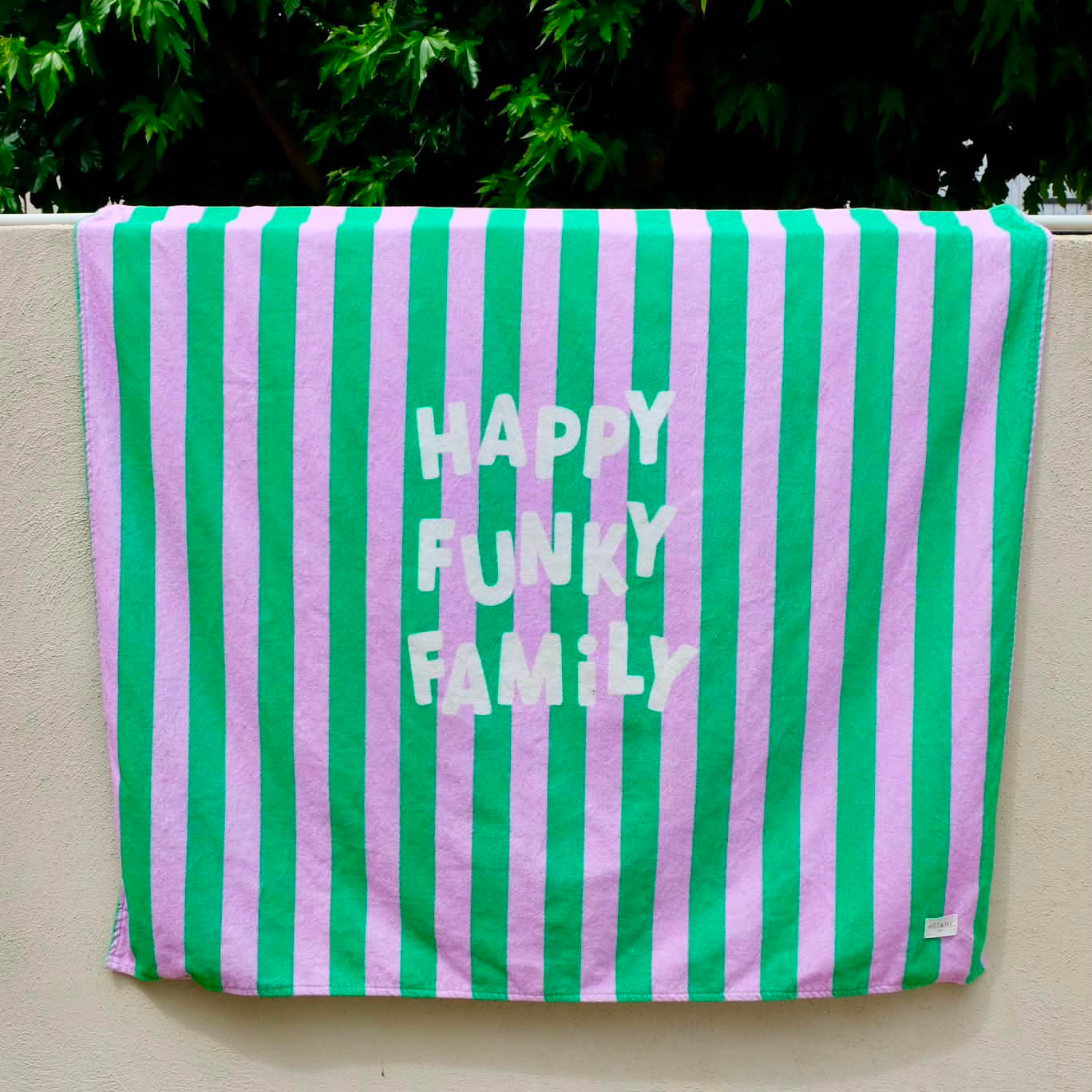 🔴 Serviette éponge vert + violet / GROS BOBO