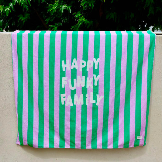 🔴 Serviette éponge vert + violet / GROS BOBO