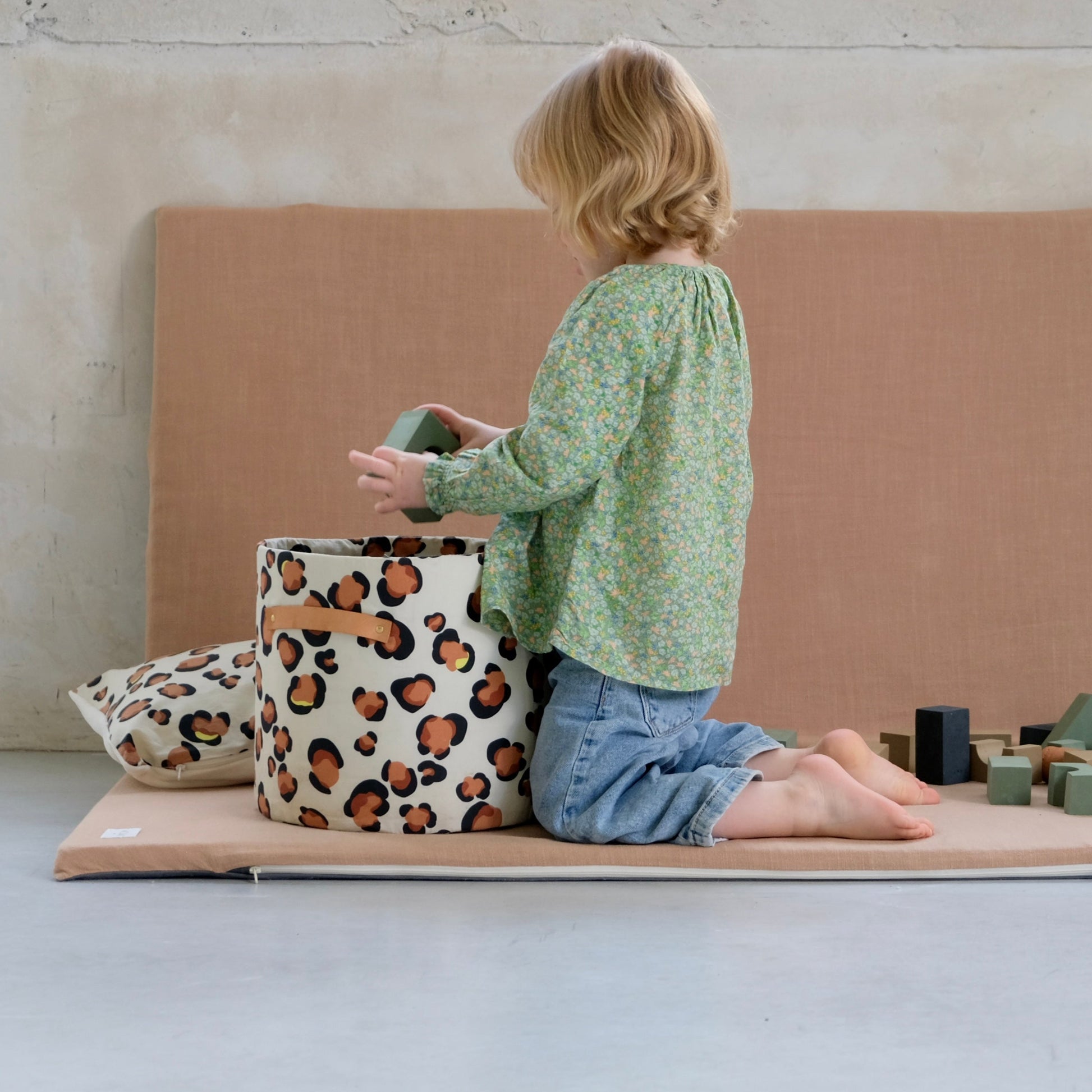 petit panier de rangement déco leopard