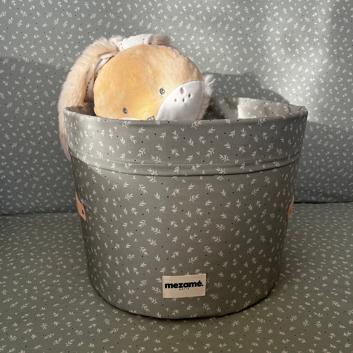 mini panier de rangement vert sauge