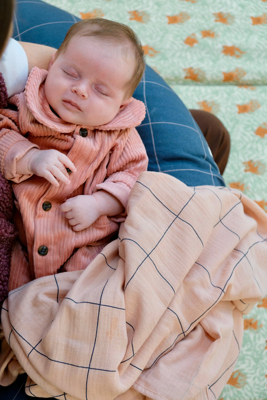 Maxi lange Grid Rose