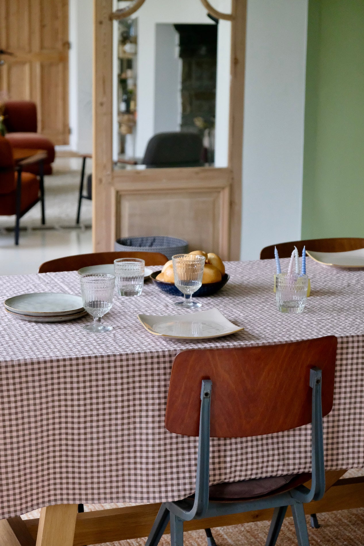 Nappe Vichy Rhubarbe