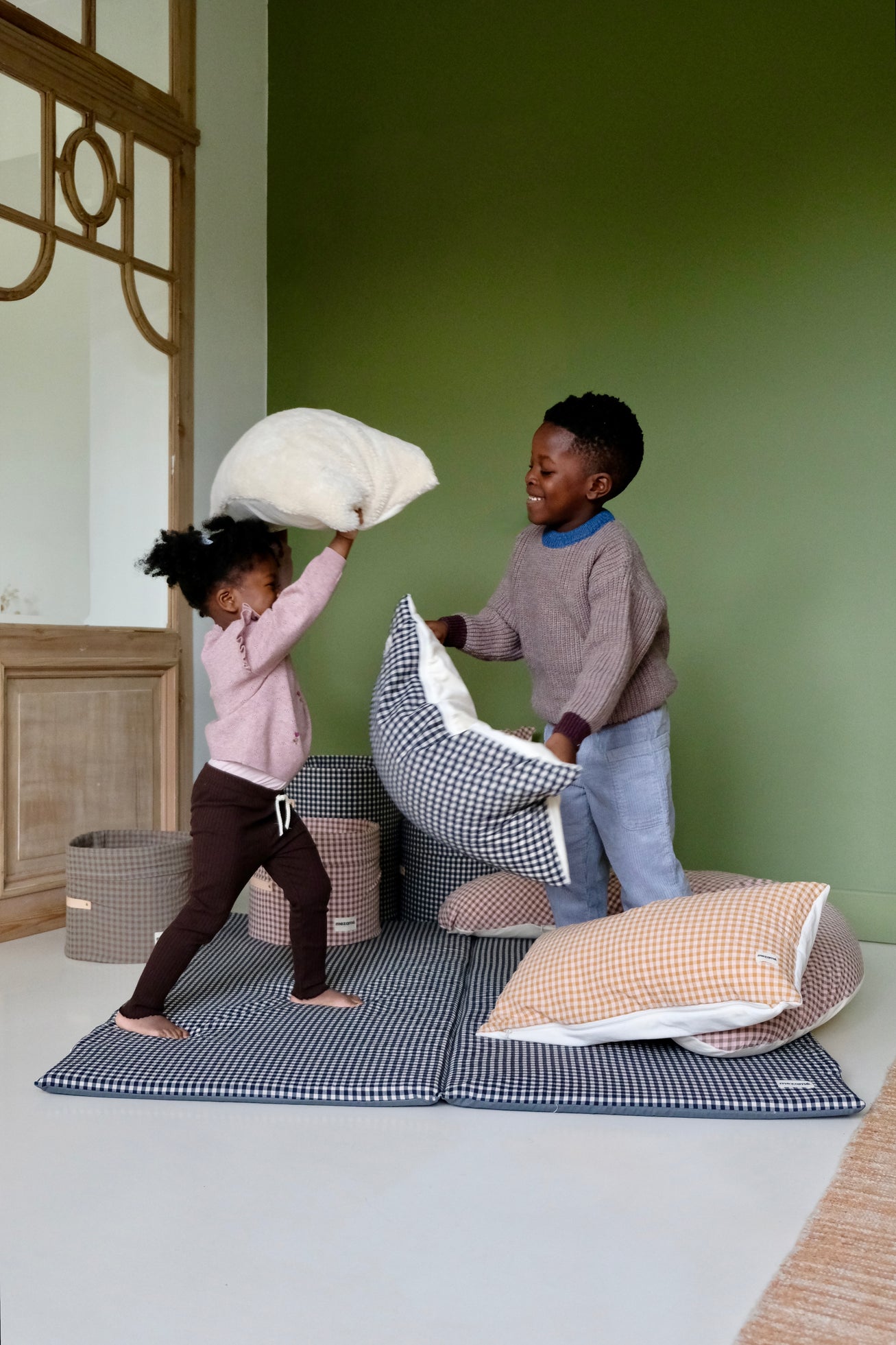 Coussin +One Vichy Réglisse