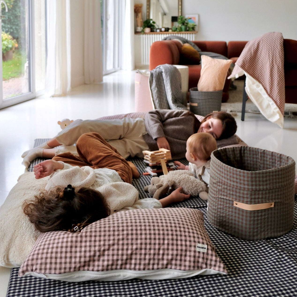 Coussin +One Vichy Rhubarbe