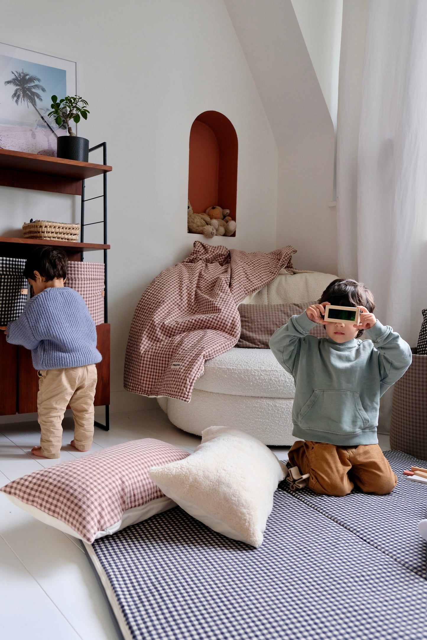 Coussin +One Vichy Rhubarbe