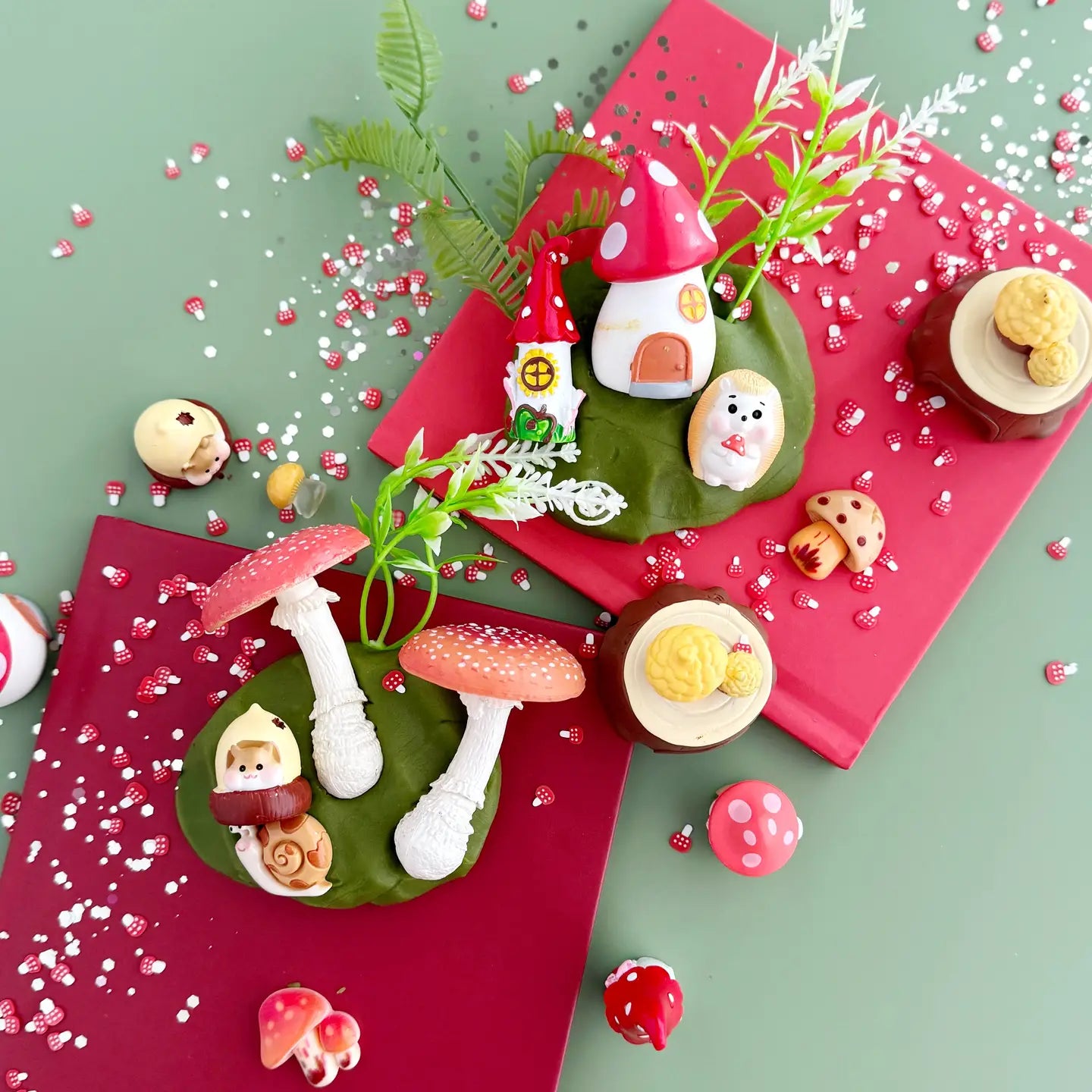 Kit sensoriel de pâte à modeler Prairie aux champignons