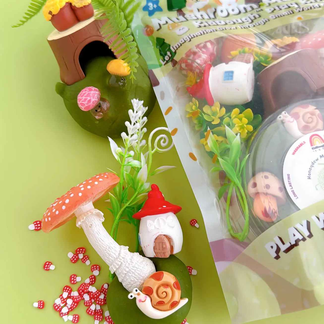 Kit sensoriel de pâte à modeler Prairie aux champignons