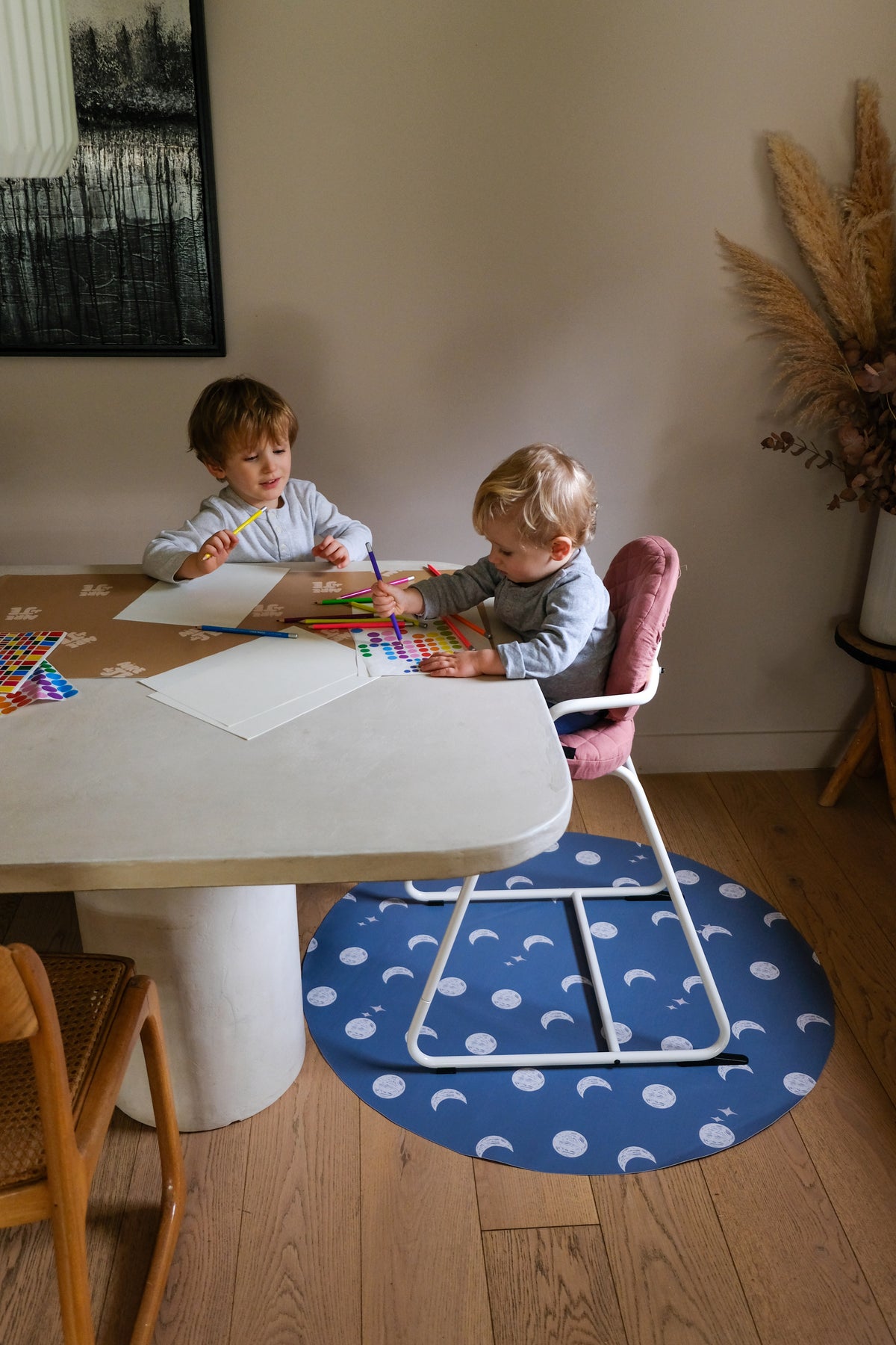 Nappe d'activités ronde waterproof To the moon / Sésame