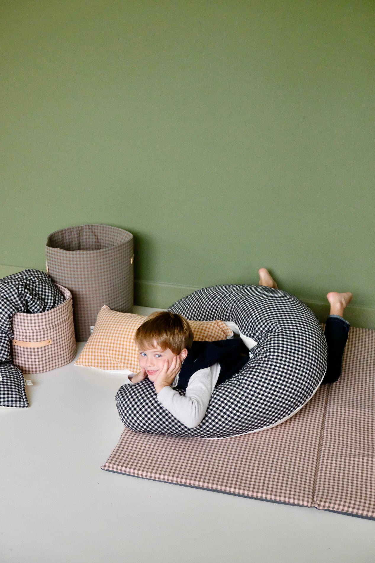 Coussin d'Allaitement Vichy Réglisse