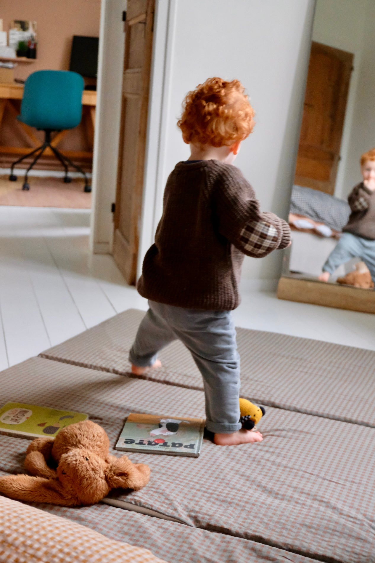 Tapis de vie King Size Vichy Châtaigne