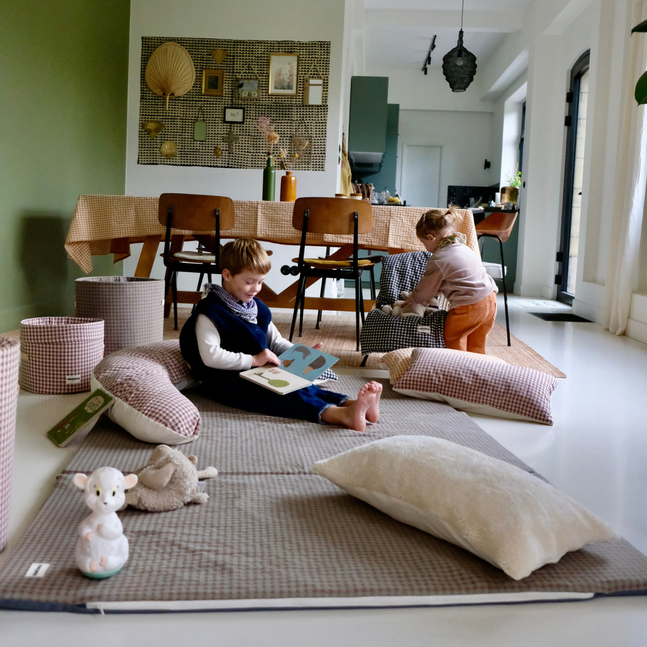 Tapis de vie King Size Vichy Châtaigne