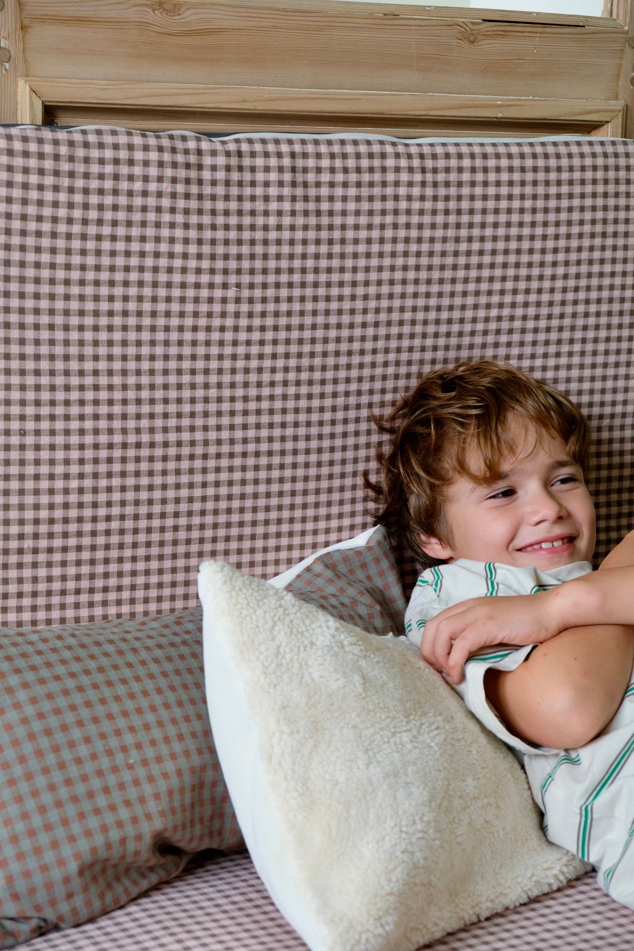 Housse Vichy Rhubarbe