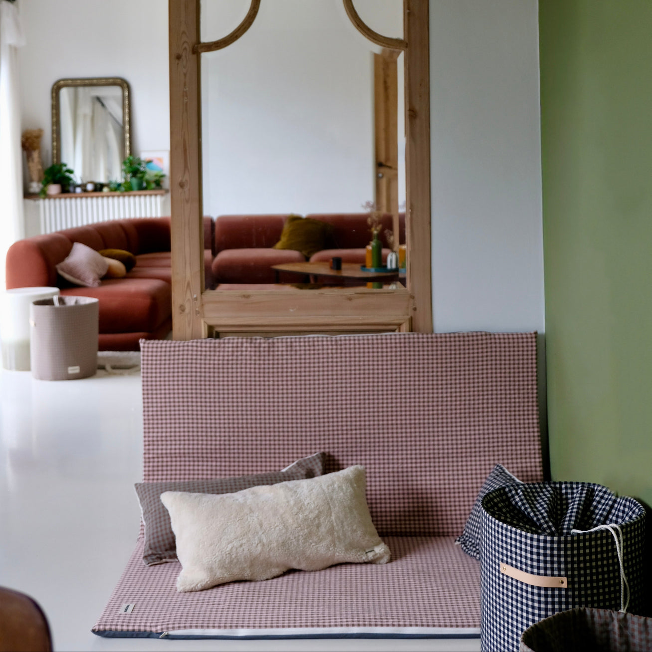 Housse Vichy Rhubarbe