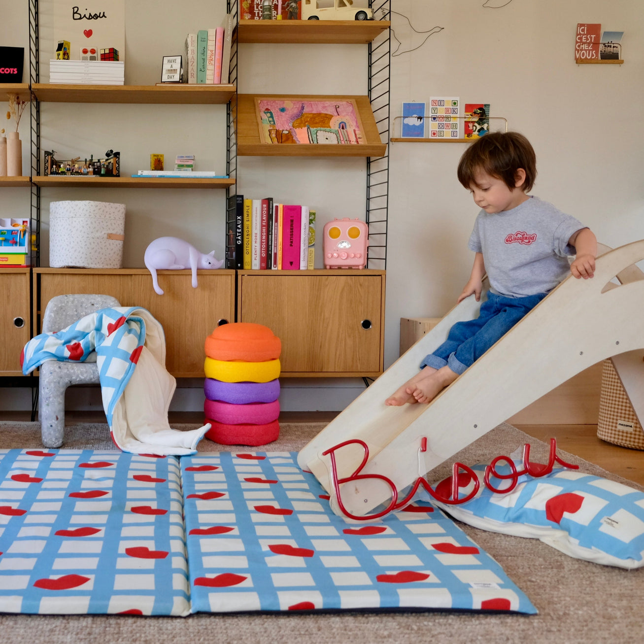 housse tapis d eveil motricite jeux temps calme maxi format king size xxl collab mathilde cabanas motif coeur bouche