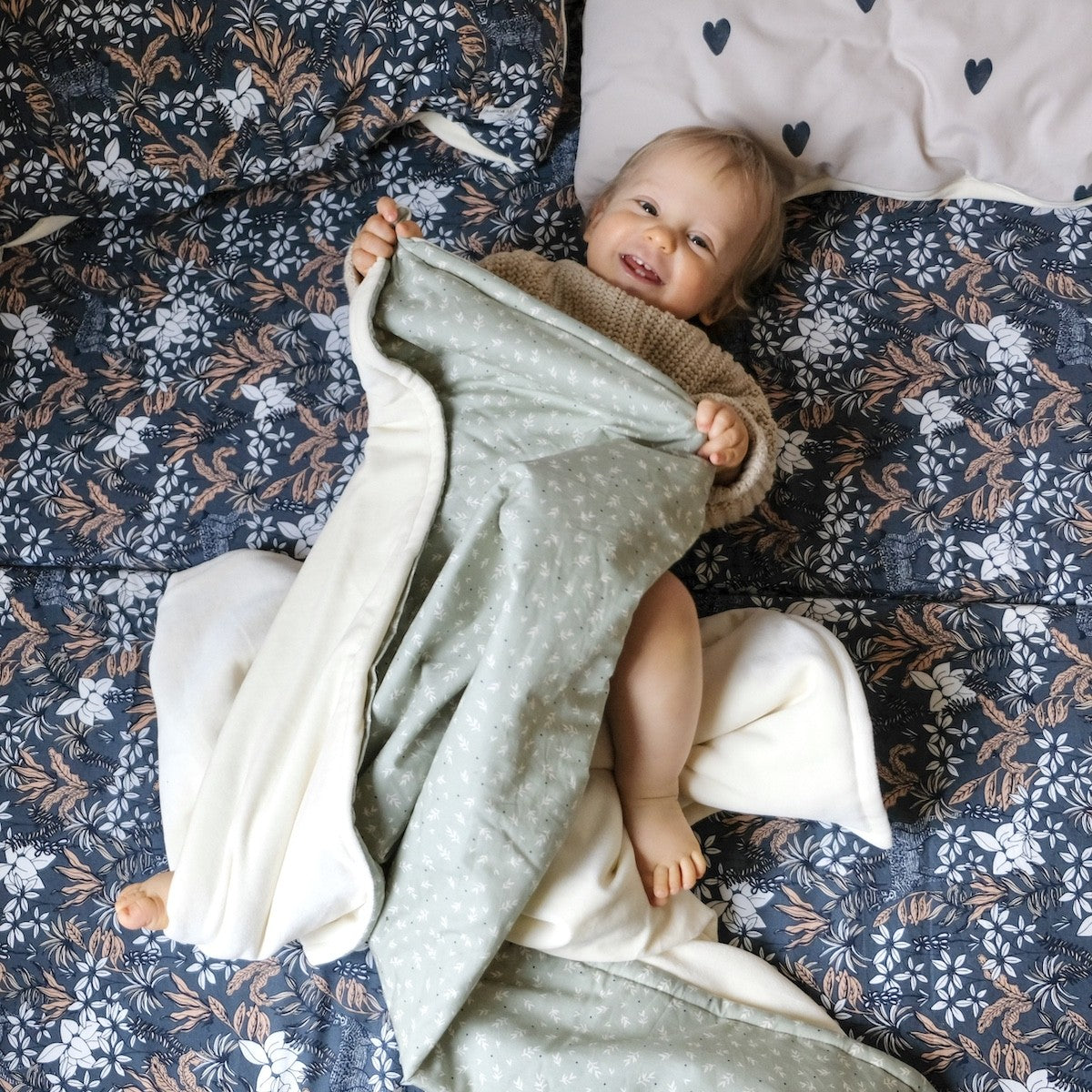 couverture chaude enfant coloris sauge