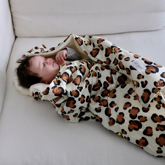 couverture enfant toute douce motif leopard 