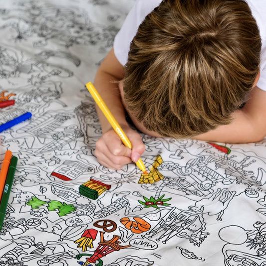 housse coloriage atlas à laver à enfiler pour tapis d eveil motricite activite bebe enfant lavable details 2