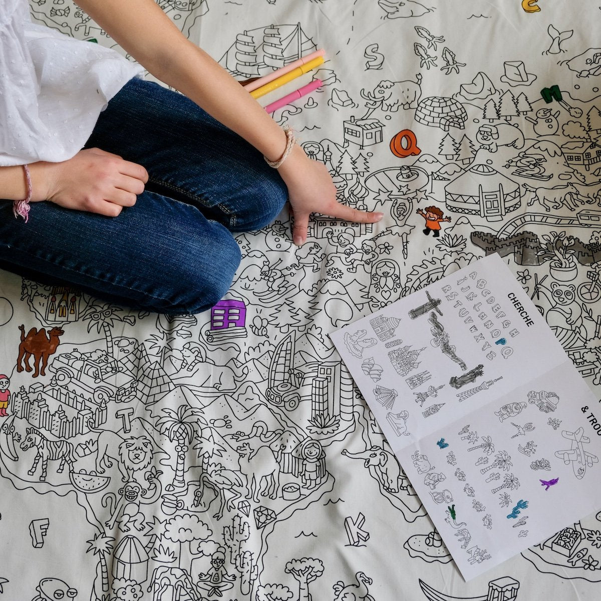housse coloriage atlas à laver à enfiler pour tapis d eveil motricite activite bebe enfant lavable mercredi