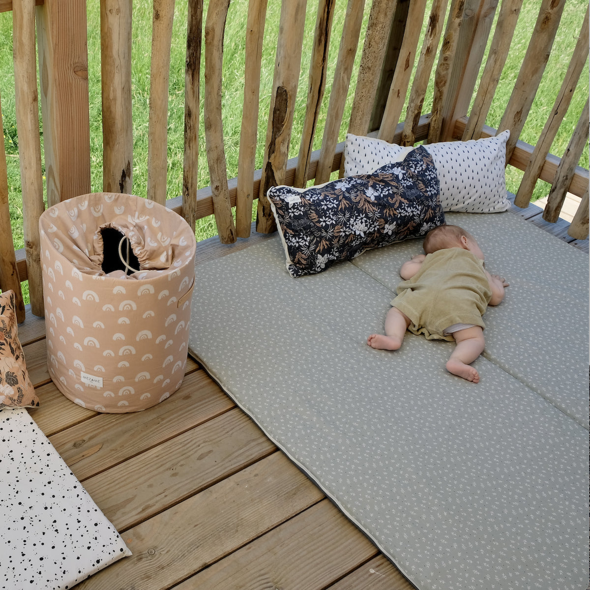 housse tapis de motricite verte sauge