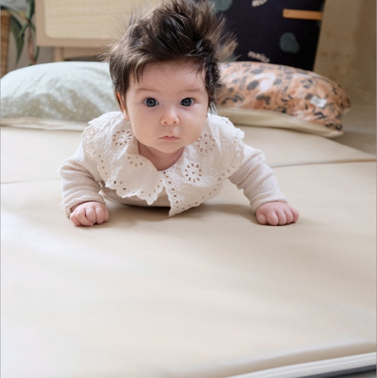 housse waterproof pour tapis d eveil motricite DIY bebe enfant 
waterproof uni beige sesame