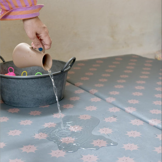 housse waterproof pour tapis d eveil motricite et jeux bebe enfant 
waterproof imprimé soleil eau