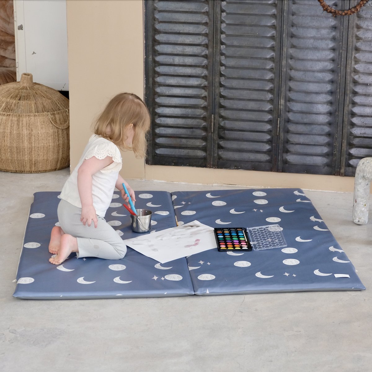 housse waterproof pour tapis d eveil motricite et jeux  DIY bebe enfant 
waterproof imprimé lune to the moon and back