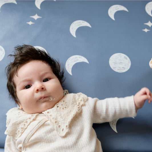 housse waterproof pour tapis d eveil motricite et jeux bebe enfant 
imprimé lune to the moon and back