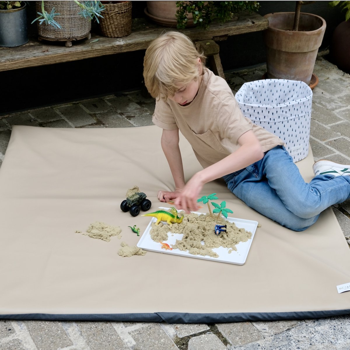 housse waterproof à enfiler pour tapis d eveil motricite DIY bebe enfant 
waterproof uni beige sesame
 