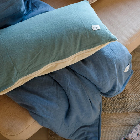 Couverture maxi chaude et moelleuse couleur bleu