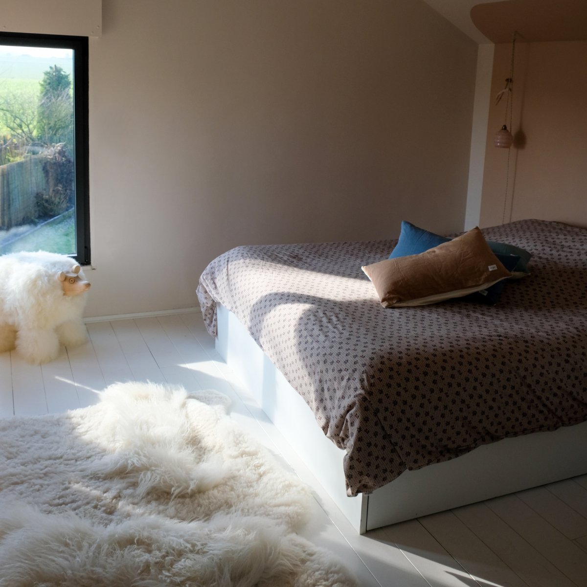 parure linge de lit adulte jersey imprimé fleurs et carreaux