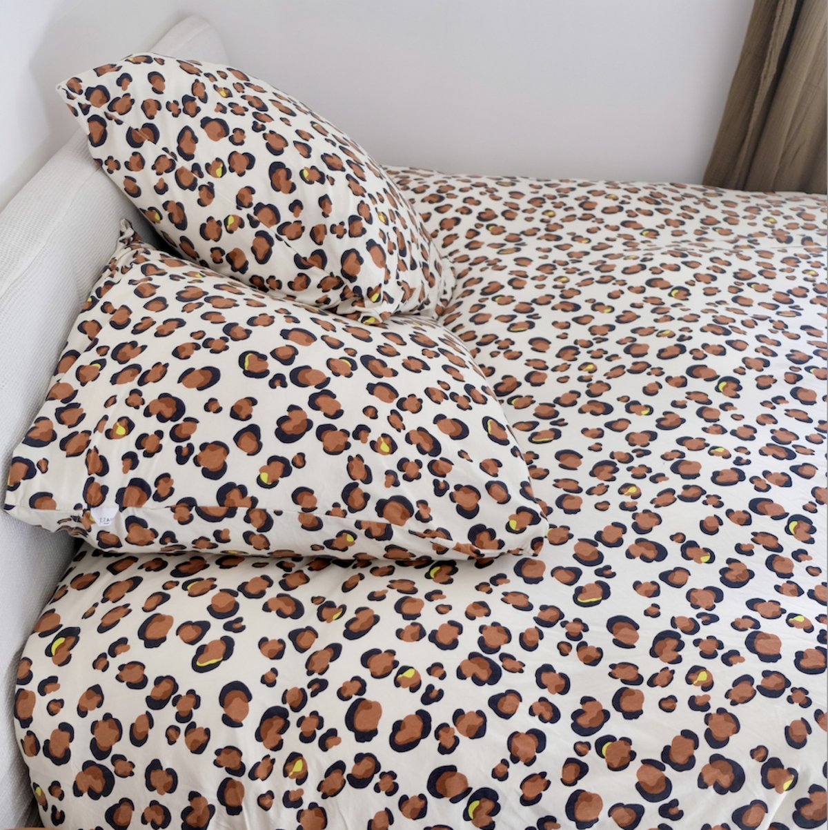 linge de lit adulte en jersey motif leopard