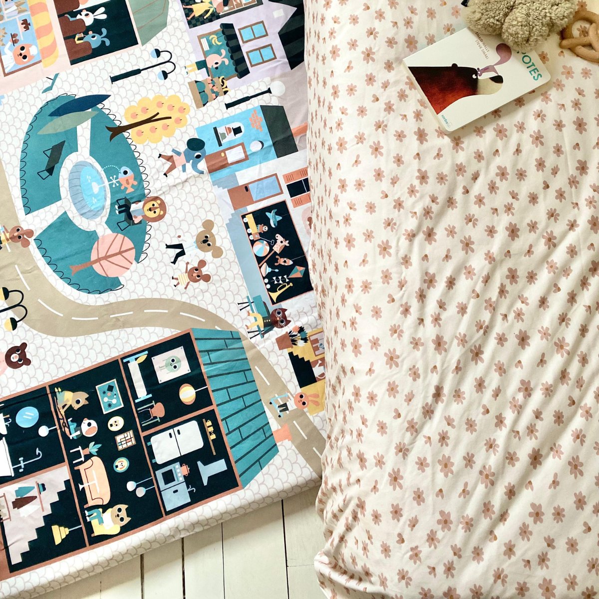 parure lit draps jersey bebe enfant fleuri 