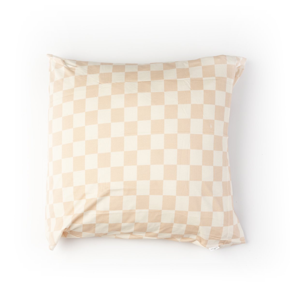 parure linge de lit enfant bébé jersey tout doux imprimé damier rose oreiller carré