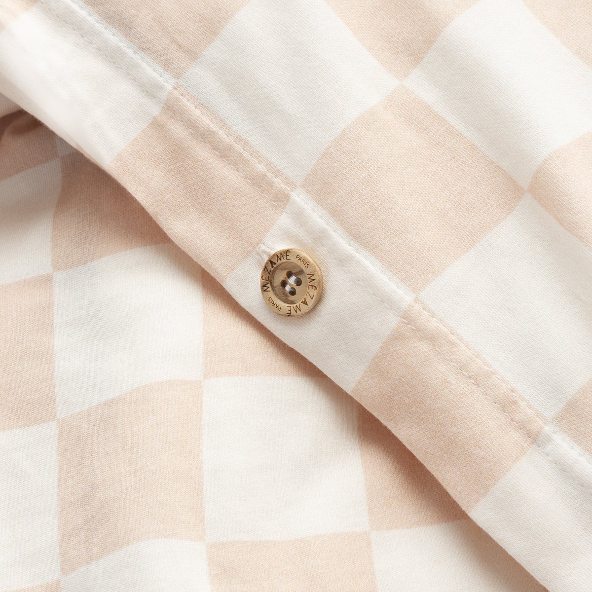 parure linge de lit enfant bébé jersey tout doux imprimé damier rose zip et boutons