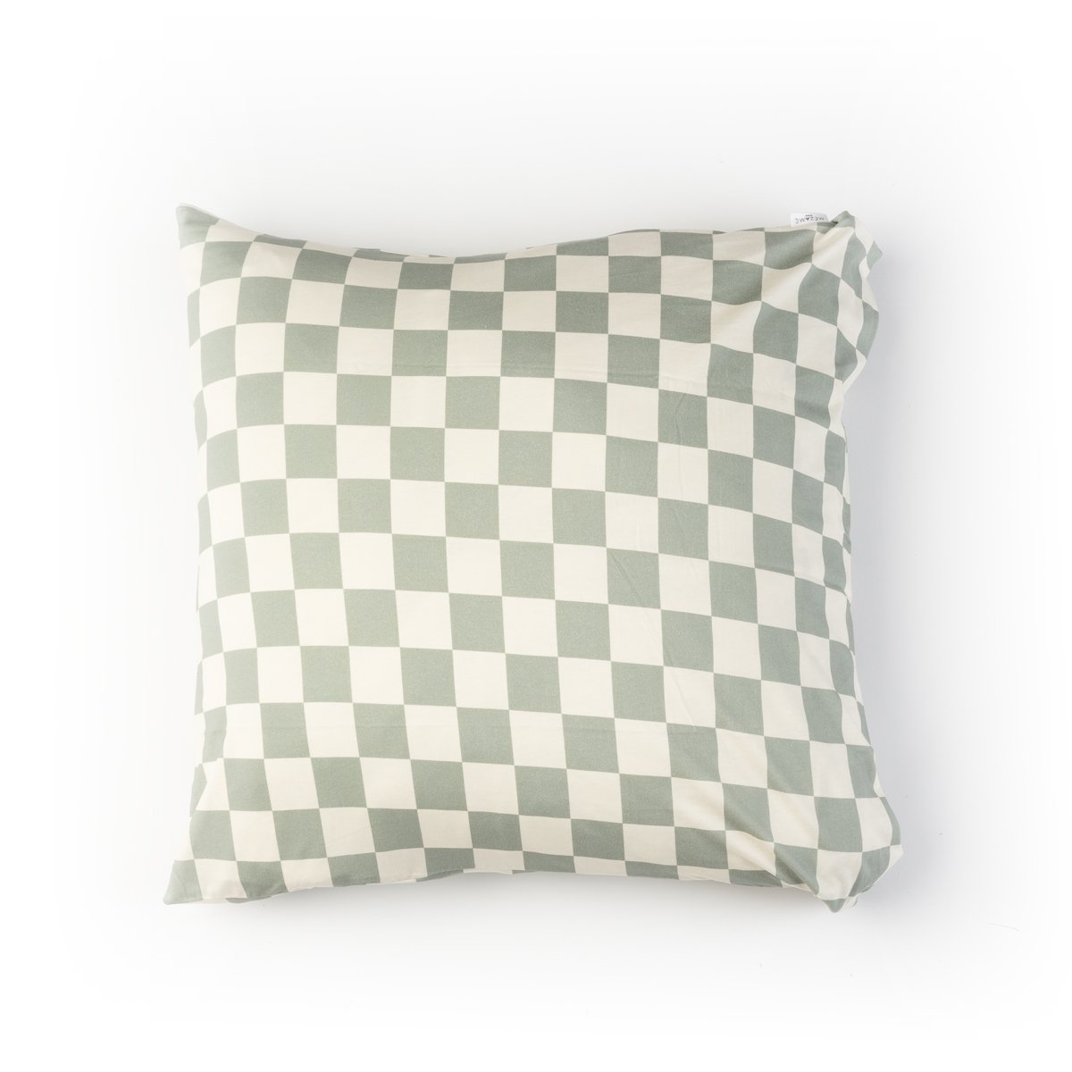 parure linge de lit enfant bébé jersey tout doux imprimé damier vert oreiller carré