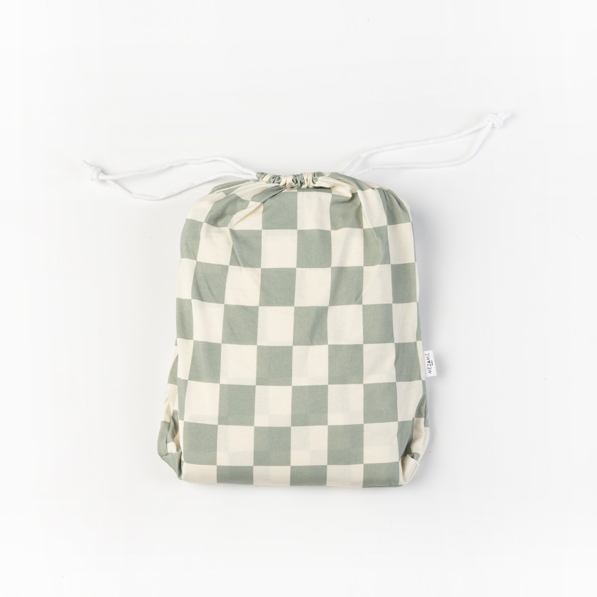 parure linge de lit enfant bébé jersey tout doux imprimé damier vert pochon pyjama
